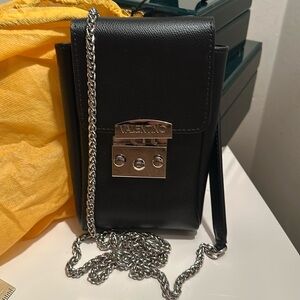 Mario Valentino Mini Black leather Bag. Measures 7 1/2” x 5”